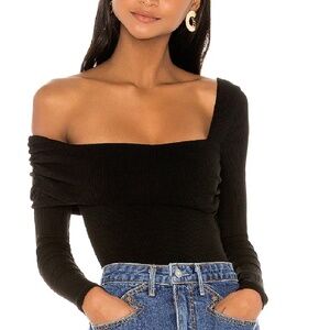 Black One Shoulder Bodysuit